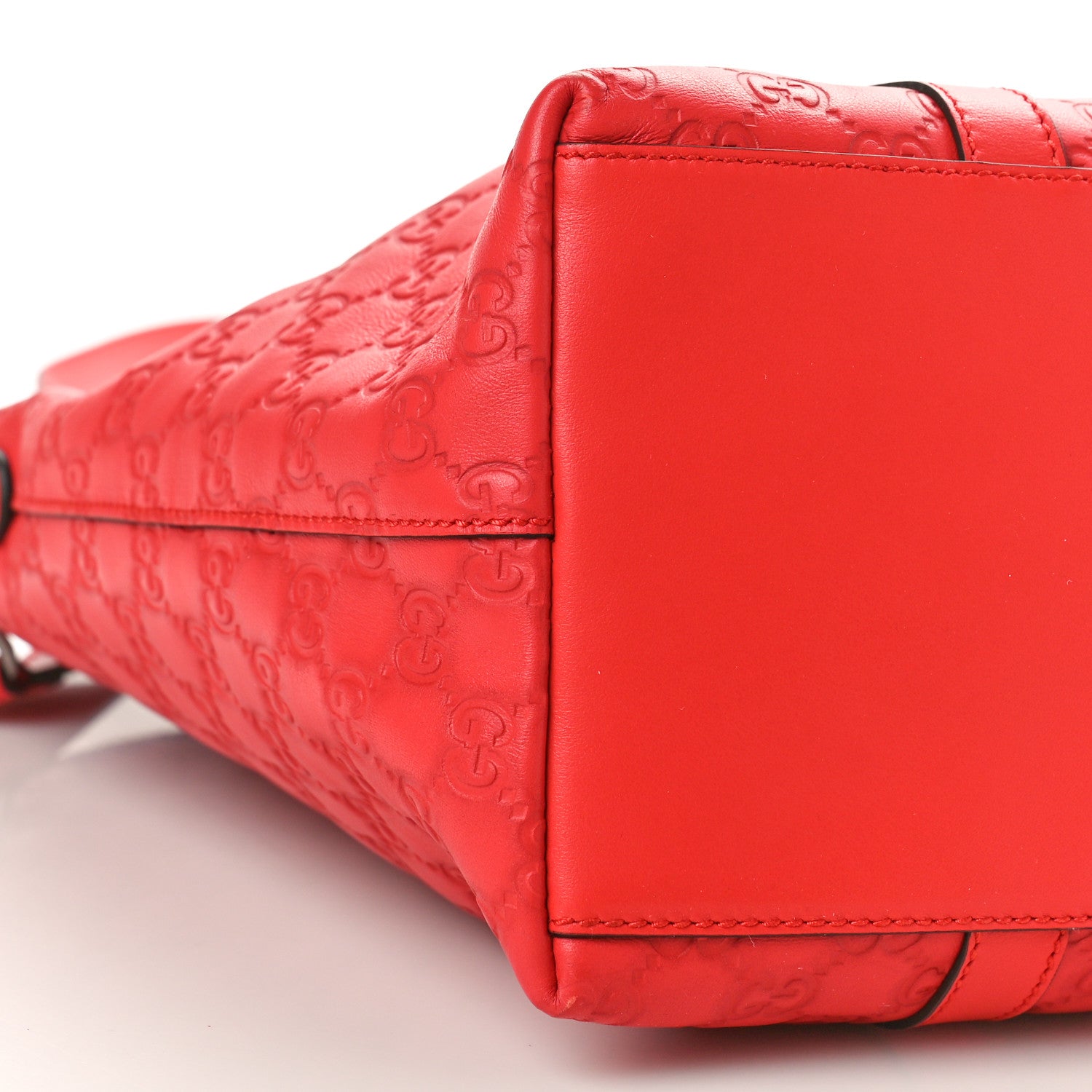 Gucci Guccissima Large GG Charm Convertible Dome Satchel Red 9 of 10