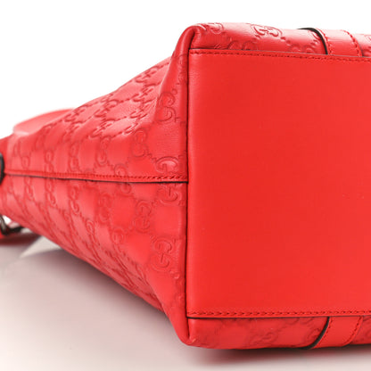 Gucci Guccissima Large GG Charm Convertible Dome Satchel Red 9 of 10