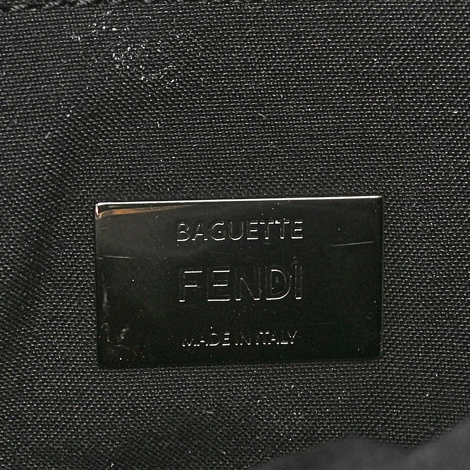 Fendi Fabric Jacquard F Paillettes Vitello Cover FF 1974 Embroidered Baguette Tobacco Moro Argento 6 of 11