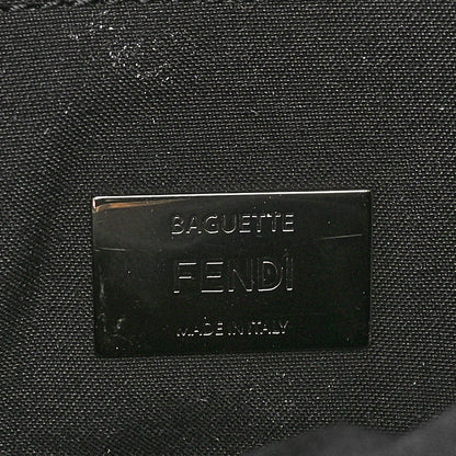 Fendi Fabric Jacquard F Paillettes Vitello Cover FF 1974 Embroidered Baguette Tobacco Moro Argento 6 of 11