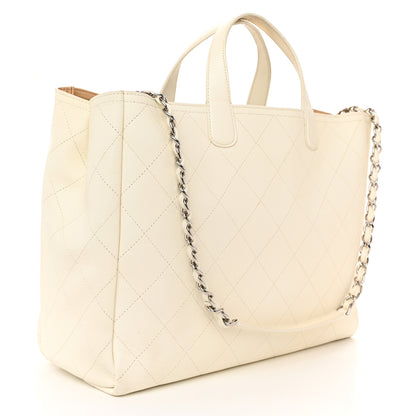 Chanel Caviar Stitched Large Shopping Tote White 3 of 14