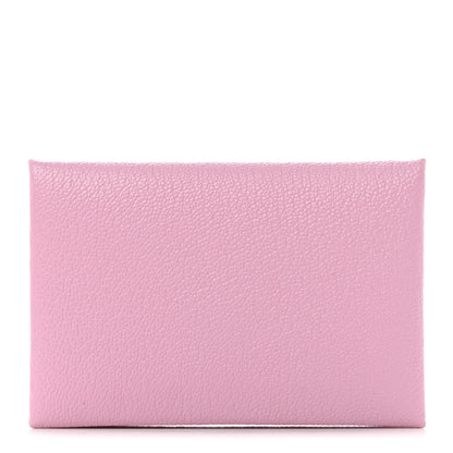 Hermes Chevre Mysore Calvi Card Case Mauve Sylvestre 1 of 8