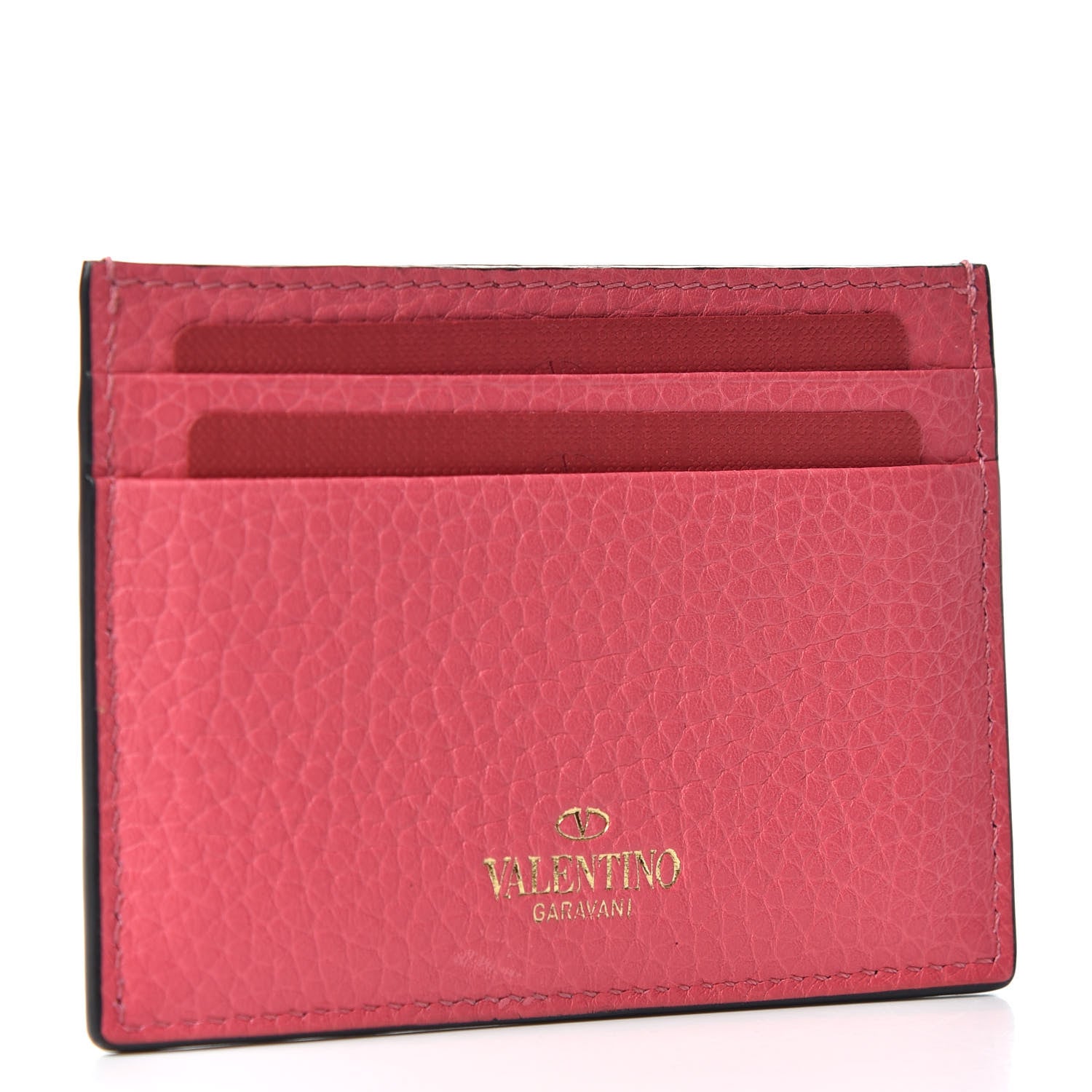 Valentino Garavani Pebbled Calfskin Rockstud Card Holder Shadow Pink 3 of 6