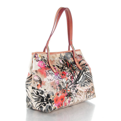 Jimmy Choo Glazed Canvas Printed Scarlet Tote Multicolor 3 of 9