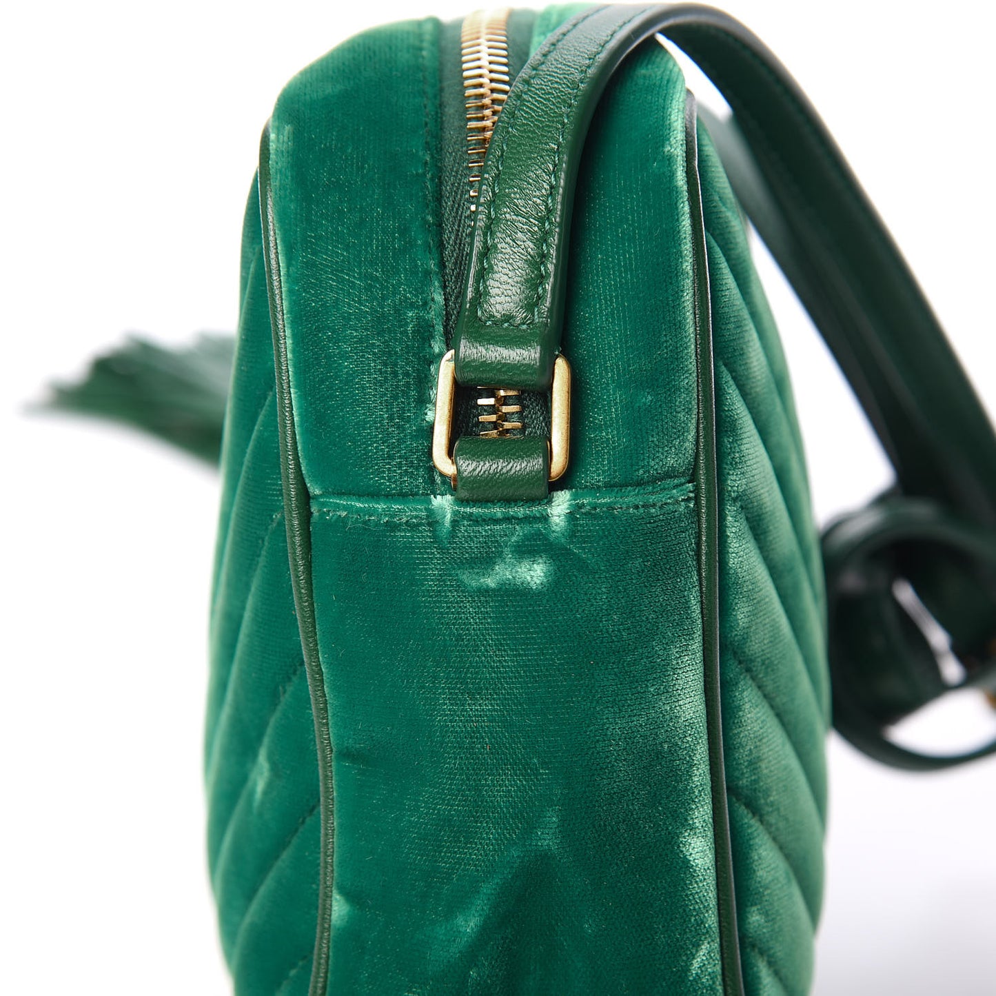 Velvet Matelasse Monogram Lou Camera Bag Deep Malachite