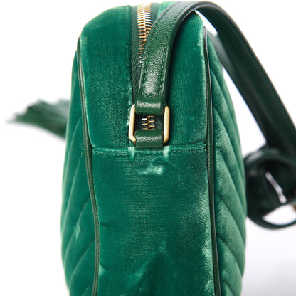Saint Laurent Velvet Matelasse Monogram Lou Camera Bag Deep Malachite 9 of 11