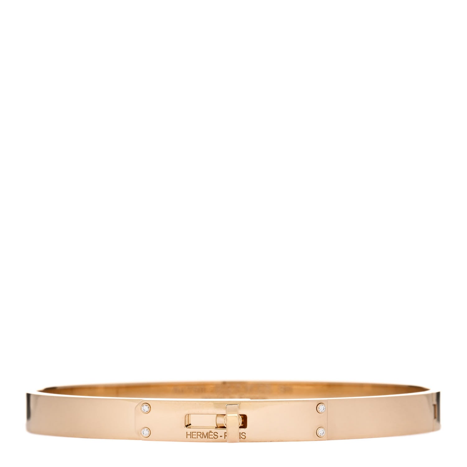 Hermes 18K Yellow Gold Diamond PM Kelly Bracelet SH 1 of 4