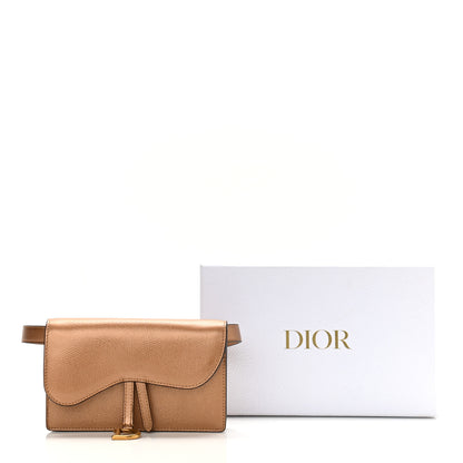 Christian Dior Metallic Grained Calfskin Saddle Belt Bag Gold 10 of 10