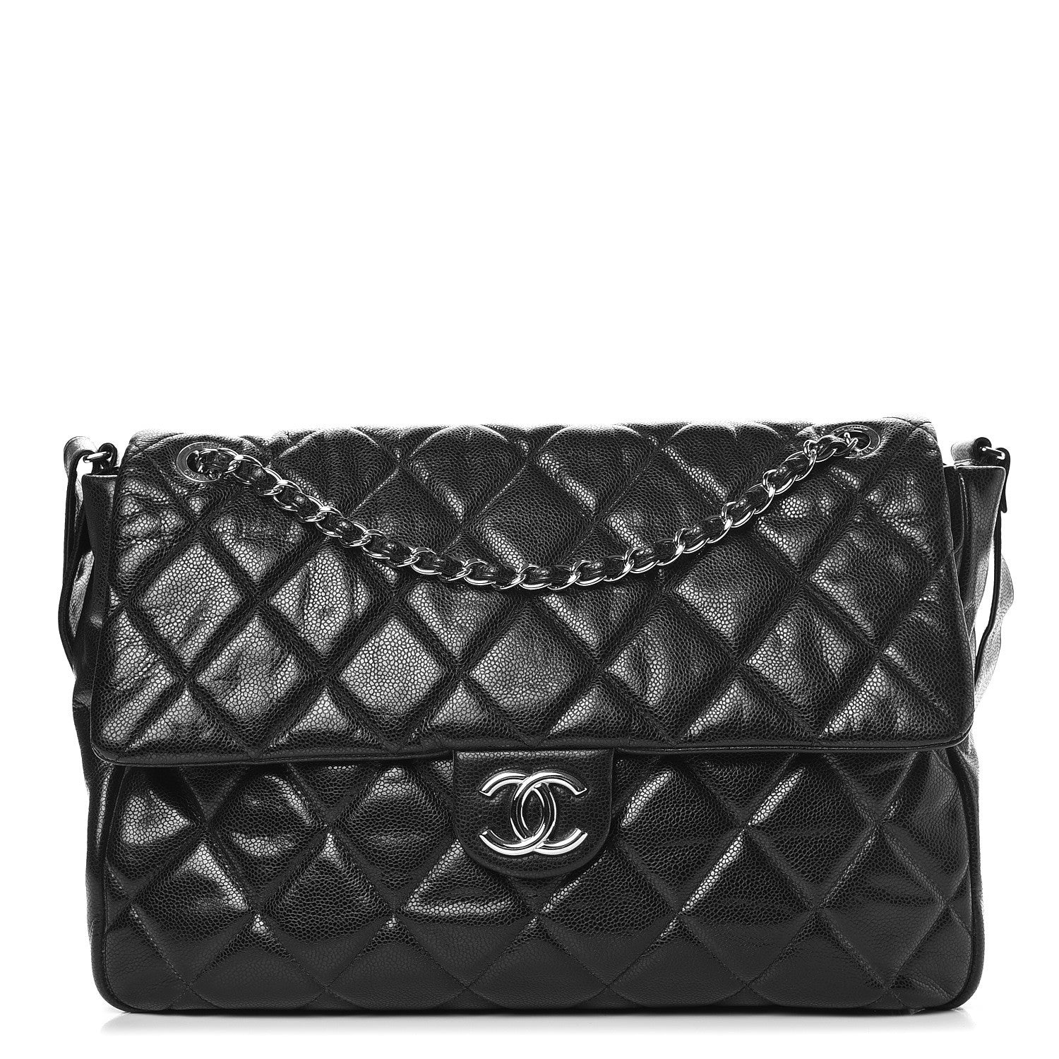 Chanel Glazed Caviar Large Nature Flap Bag Black 1 of 11
