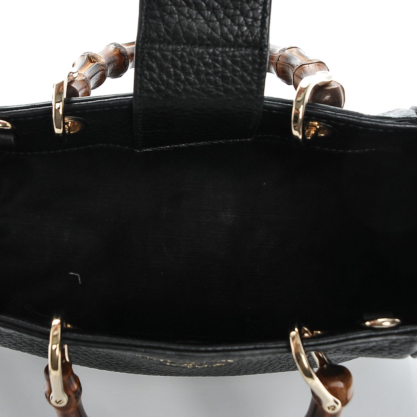 Cellarius Calfskin Mini Bamboo Shopper Tote Black