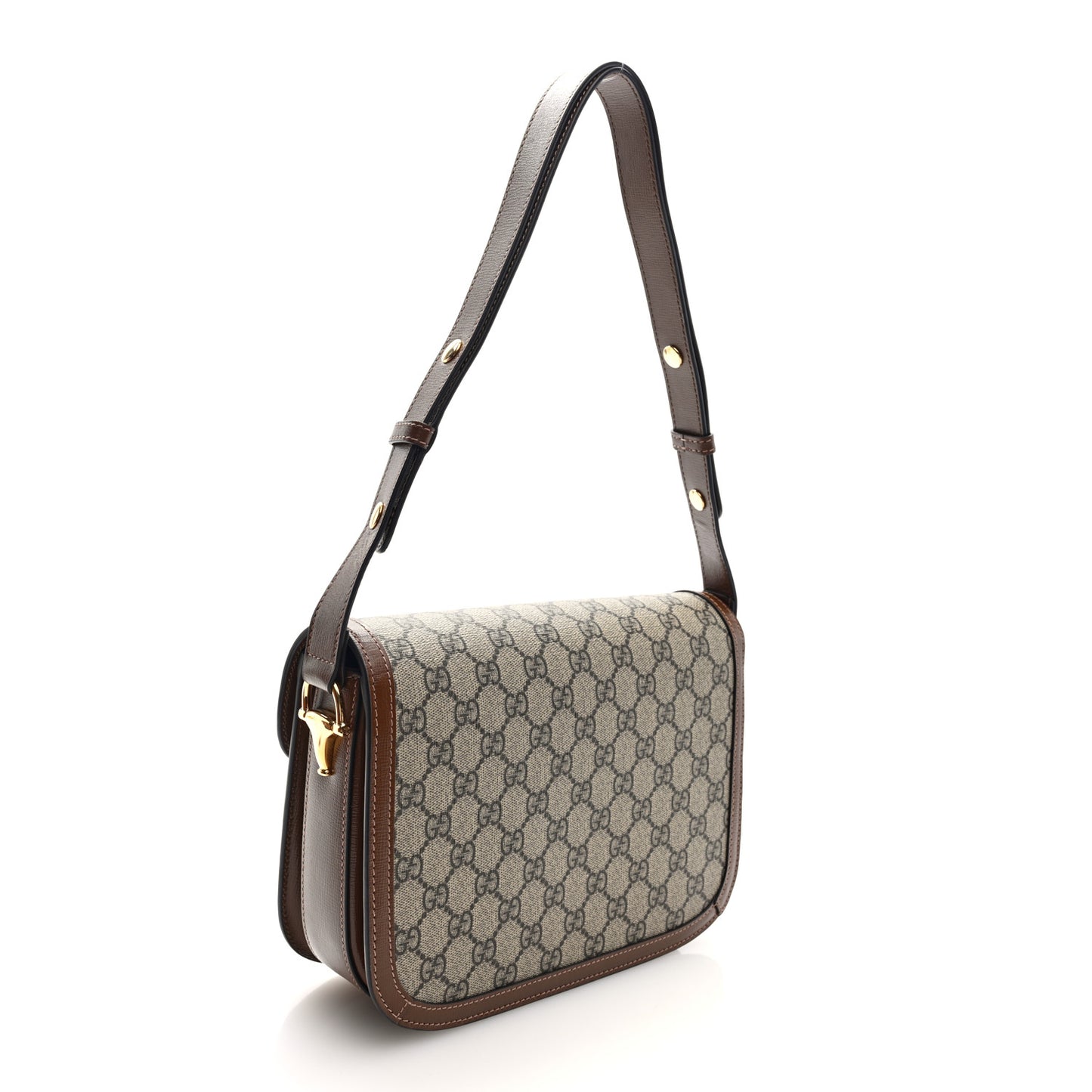 GG Supreme Monogram Horsebit 1955 Shoulder Bag Beige Brown Sugar