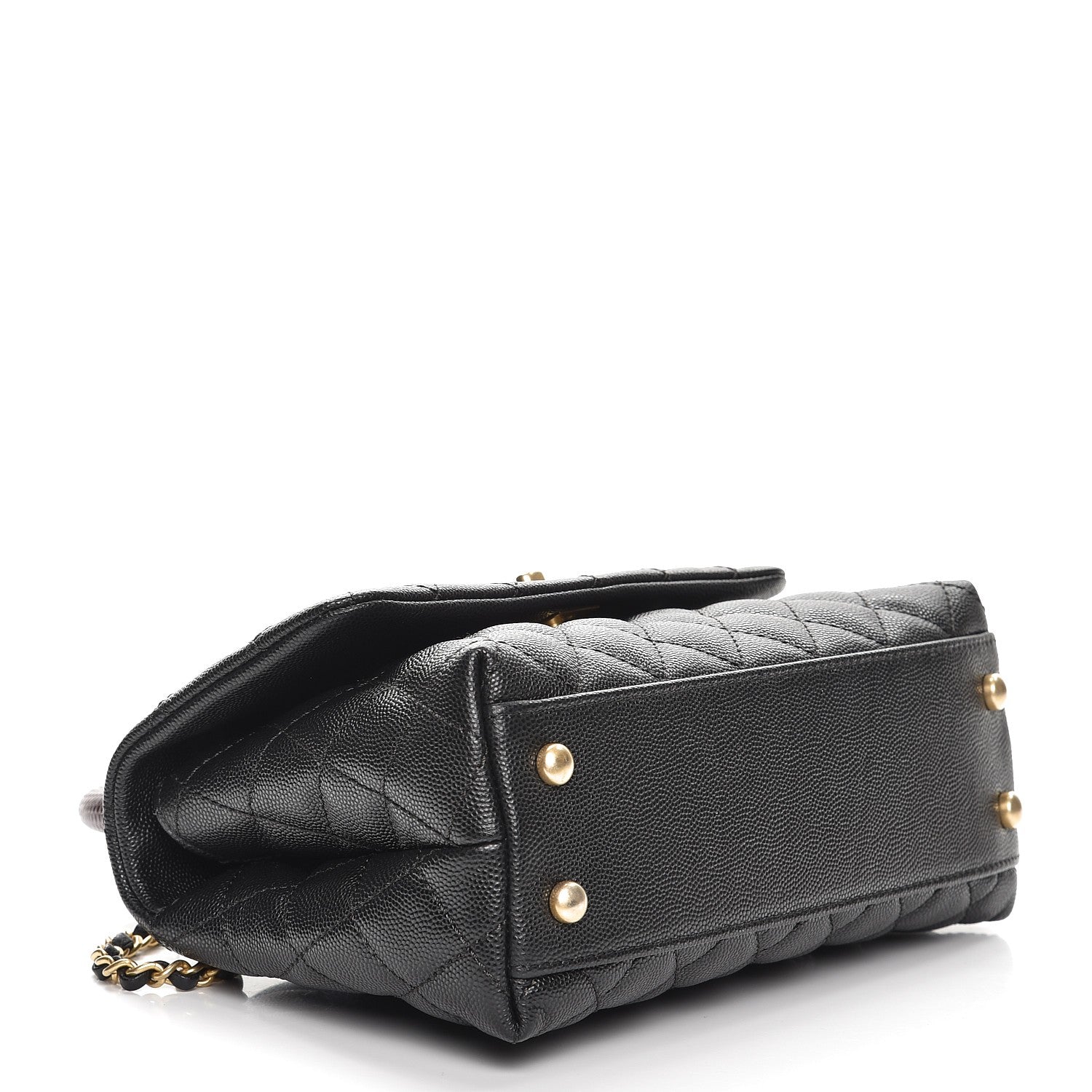 Chanel Caviar Lizard Quilted Mini Coco Handle Flap Black 5 of 9