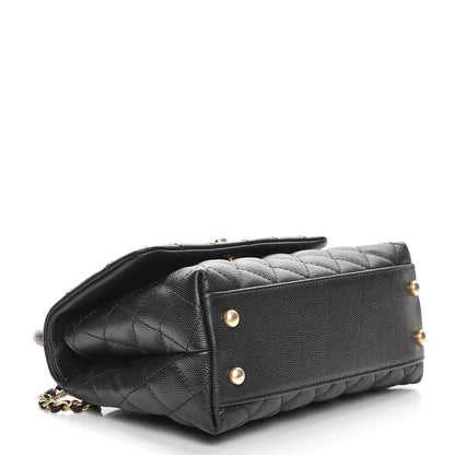 Chanel Caviar Lizard Quilted Mini Coco Handle Flap Black 5 of 9