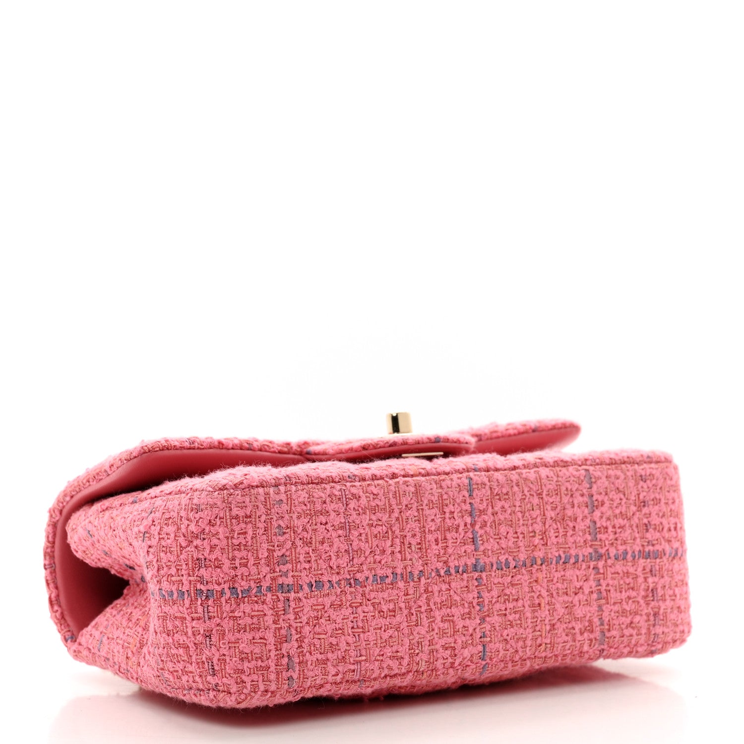 Chanel Tweed Quilted Mini Top Handle Rectangular Flap Dark Pink 4 of 10