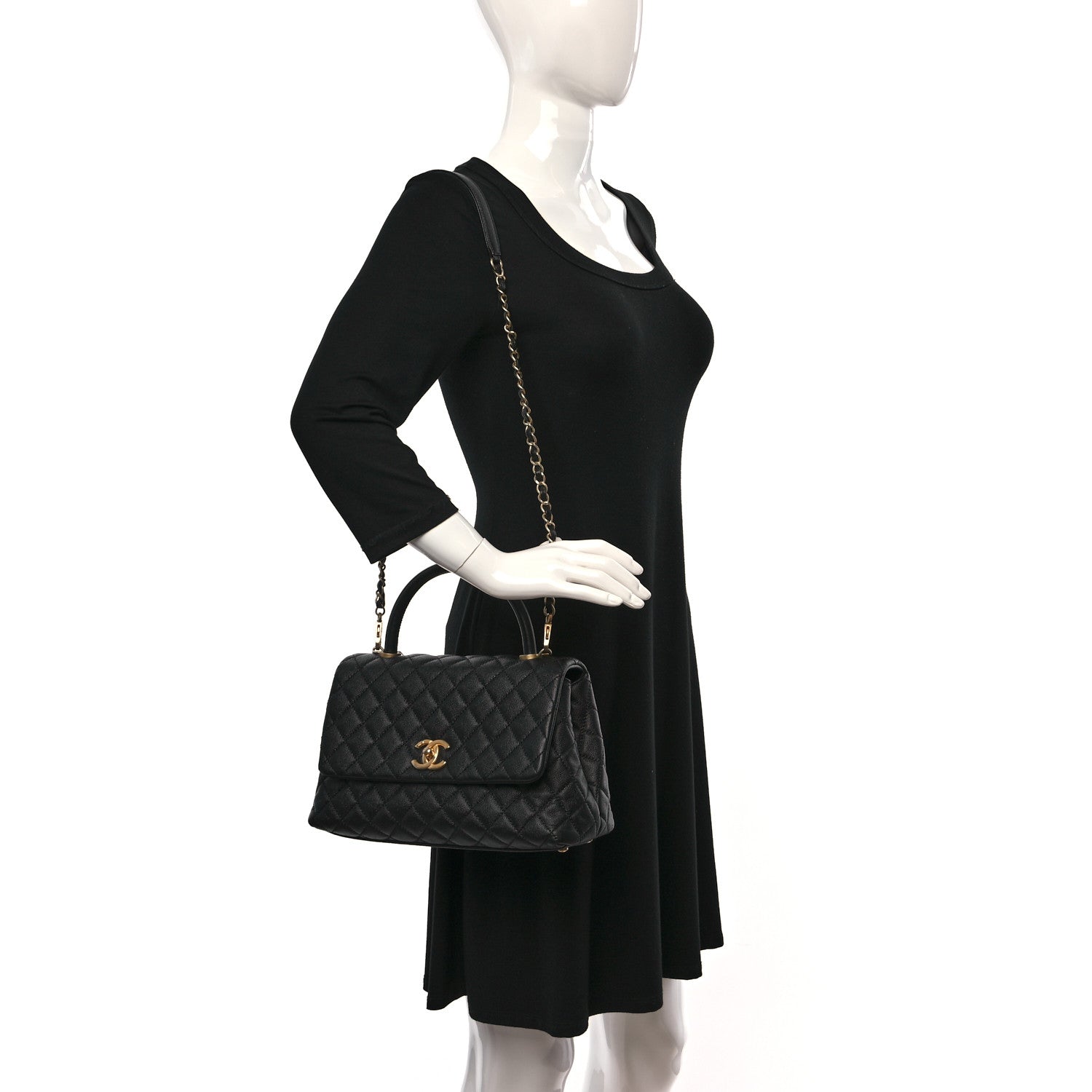 Chanel Caviar Quilted Small Coco Handle Flap Black 2 of 9