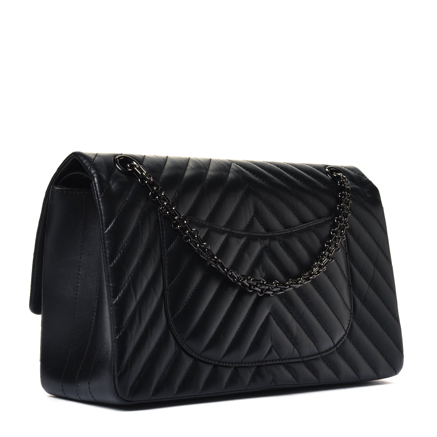 Aged Calfskin Chevron Quilted 2.55 Reissue 226 So Black