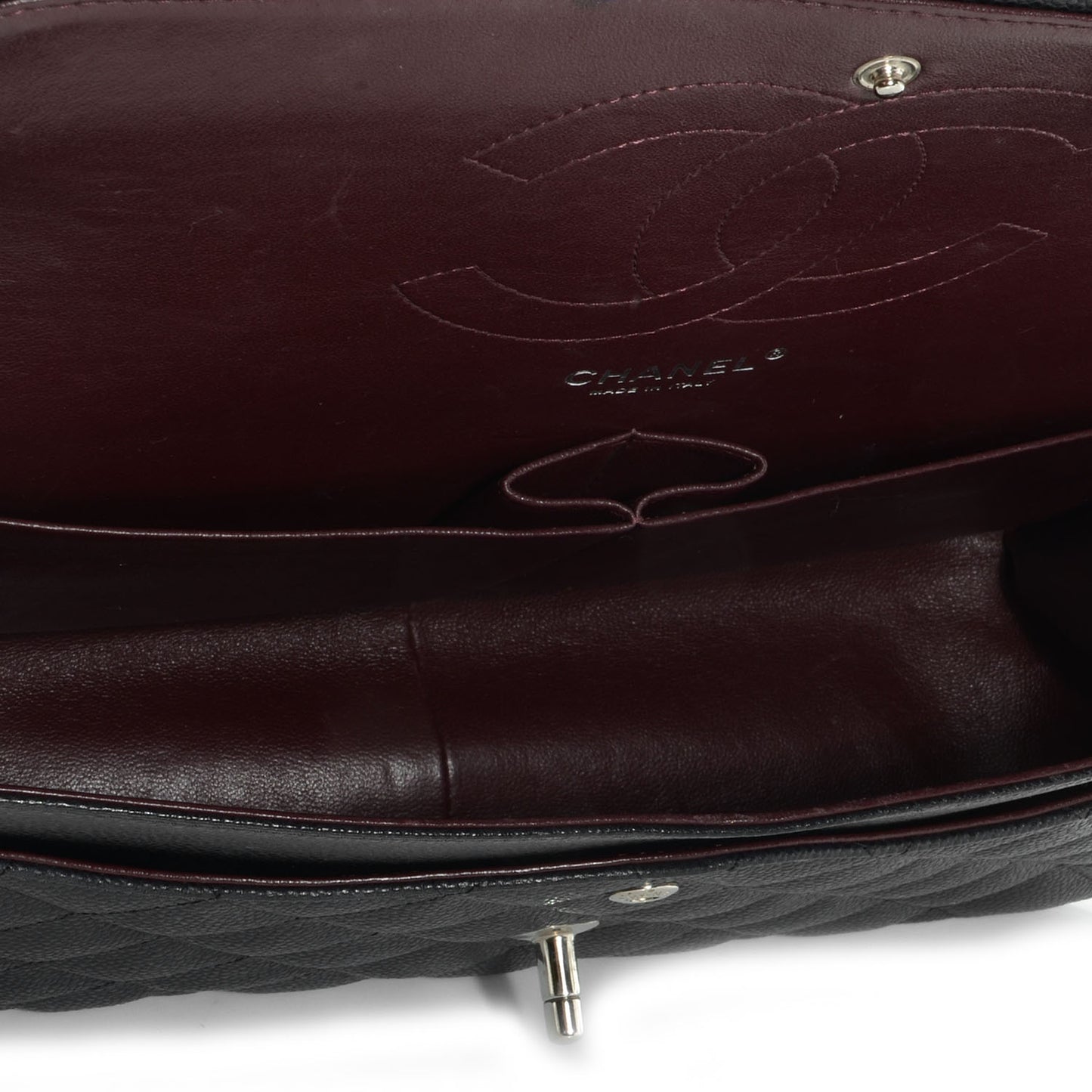 Caviar Quilted Jumbo Double Flap Black