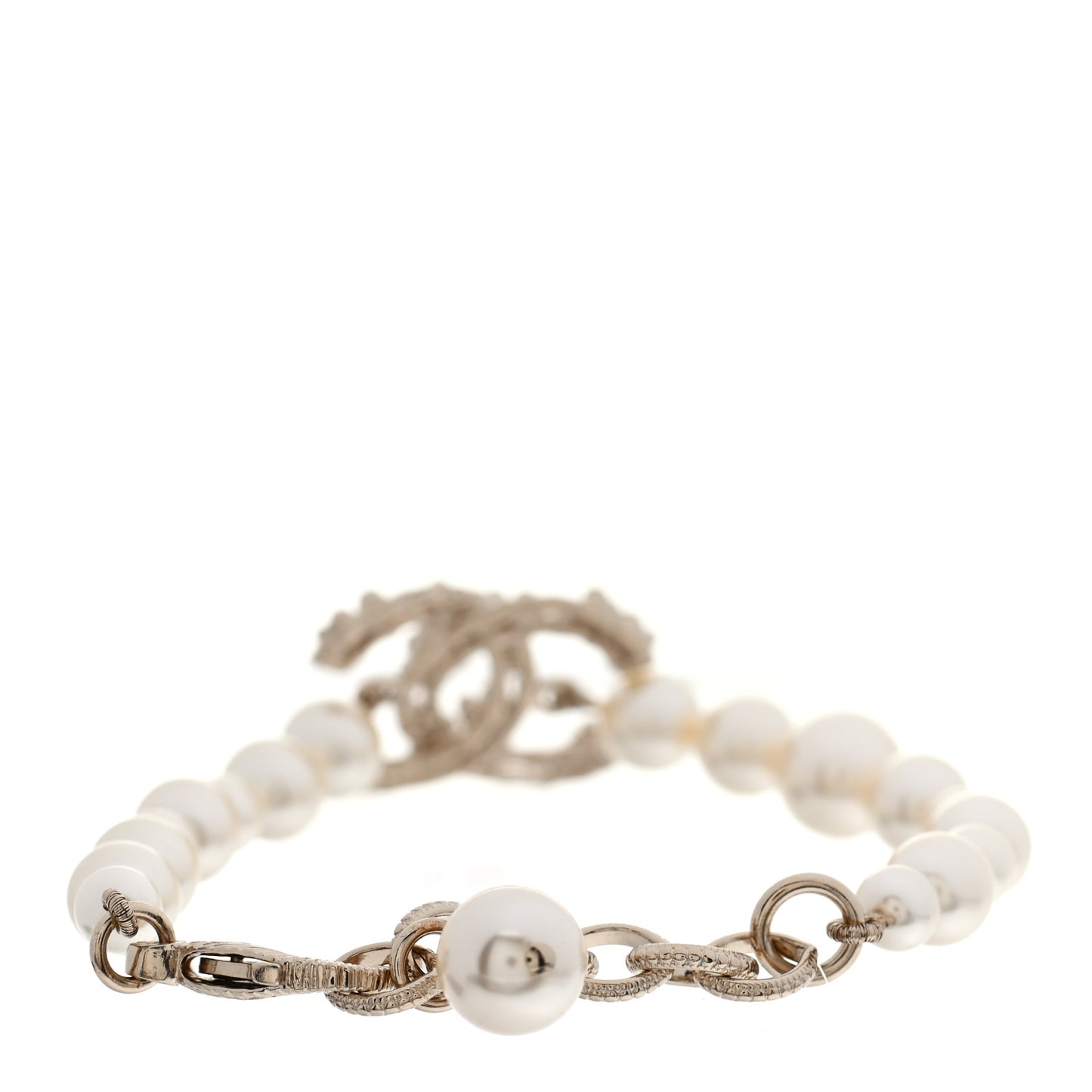 Pearl Crystal CC Bracelet Gold