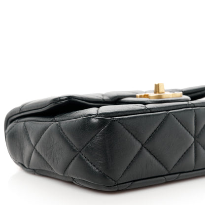 Chanel Lambskin Enamel Quilted Mini Pending CC Square Flap Black 10 of 11