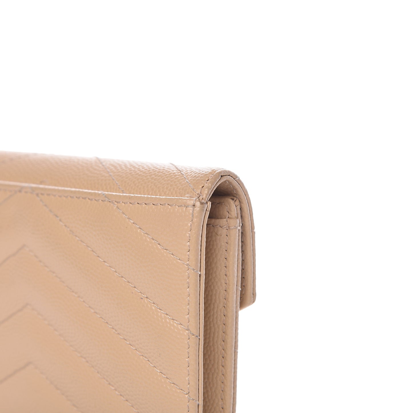 Grain De Poudre Matelasse Chevron Small Monogram Envelope Wallet Nude Powder