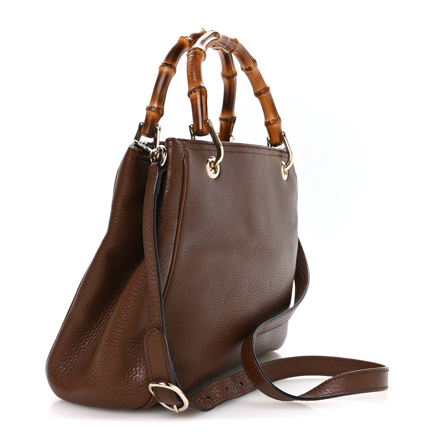Gucci Calfskin Small Bamboo Shopper Tote Acero 3 of 11