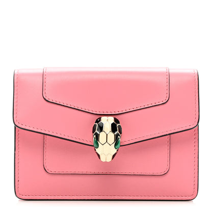 Bulgari Calfskin Serpenti Forever Purse Card Holder Pink 1 of 9