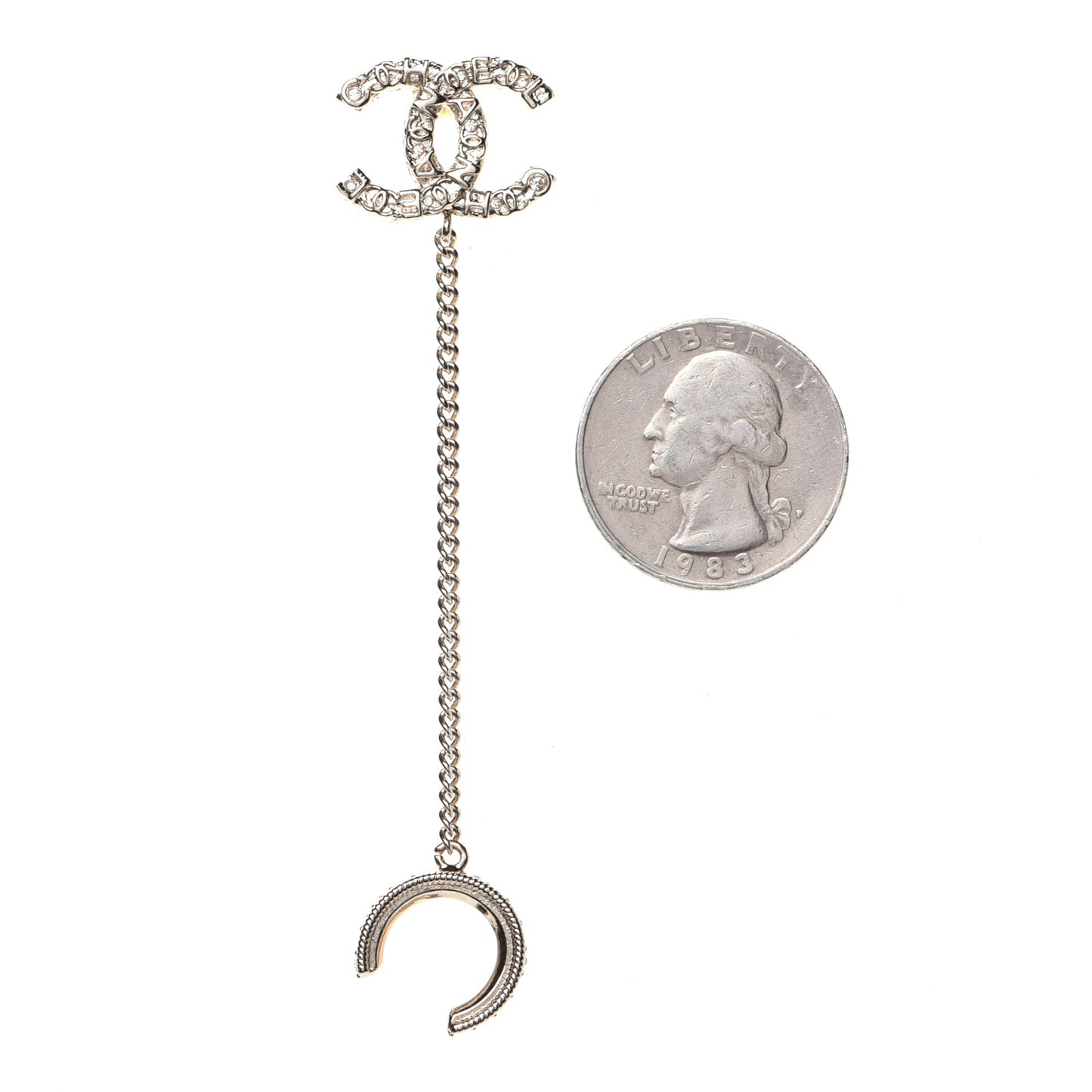 Crystal CC Cuff Single Earring Gold