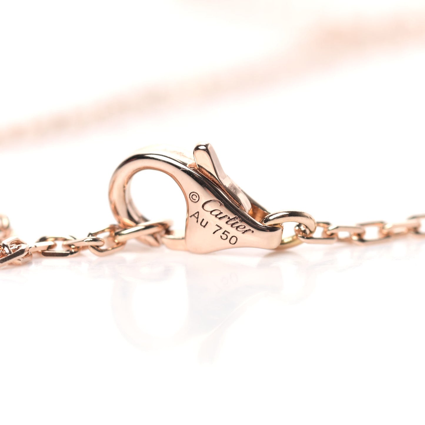18K Pink Gold Diamond Interlocking LOVE Paved Necklace