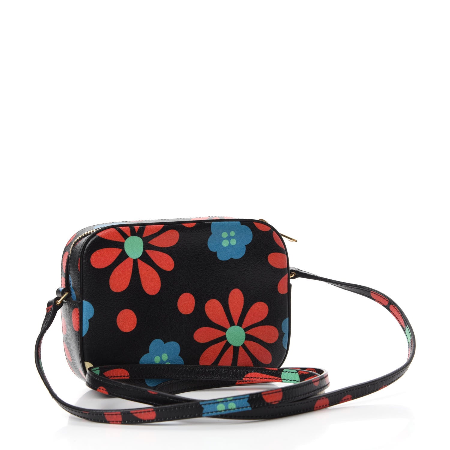 Saint Laurent Calfskin Floral Print Small Classic Monogram Camera Bag Black 3 of 10