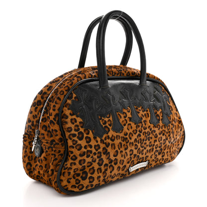 Chrome Hearts Leopard Print Hair Cross Patch Duffle Bag Black 2 of 10