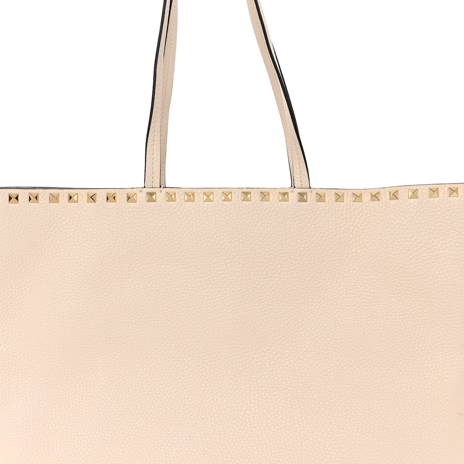 Valentino Garavani Grained Calfskin Rockstud Shoulder Tote Light Ivory 7 of 9
