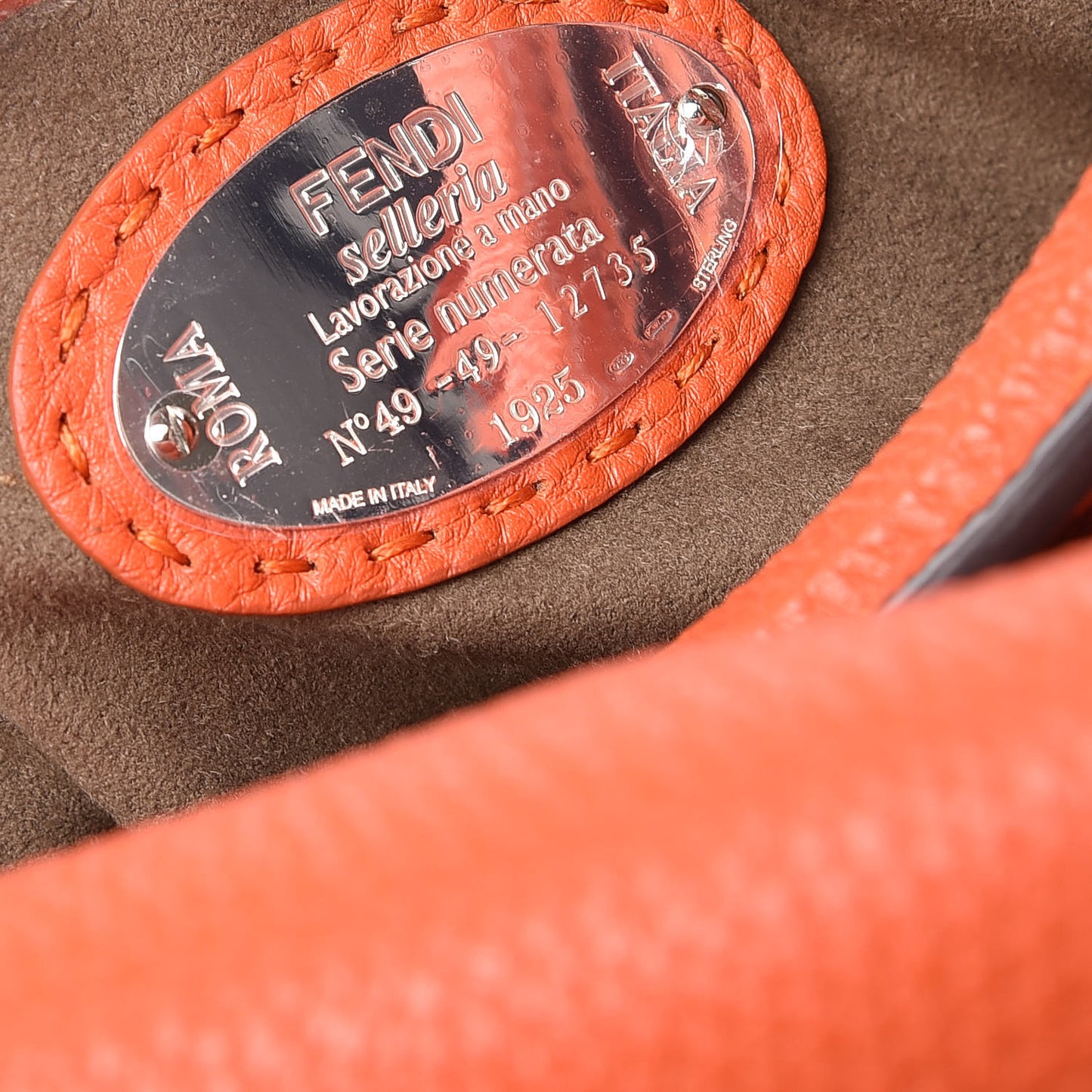 Calfskin Romano Selleria Lei Boston Tote Dark Orange