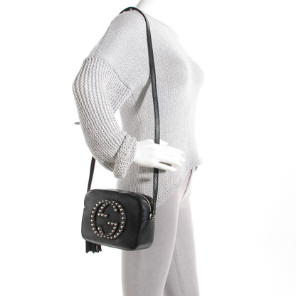 Gucci Pebbled Calfskin Studded Small Soho Disco Bag Black 2 of 7