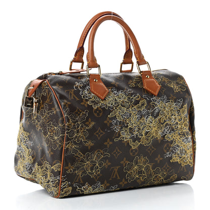 Louis Vuitton Monogram Dentelle Speedy 30 Gold 2 of 7