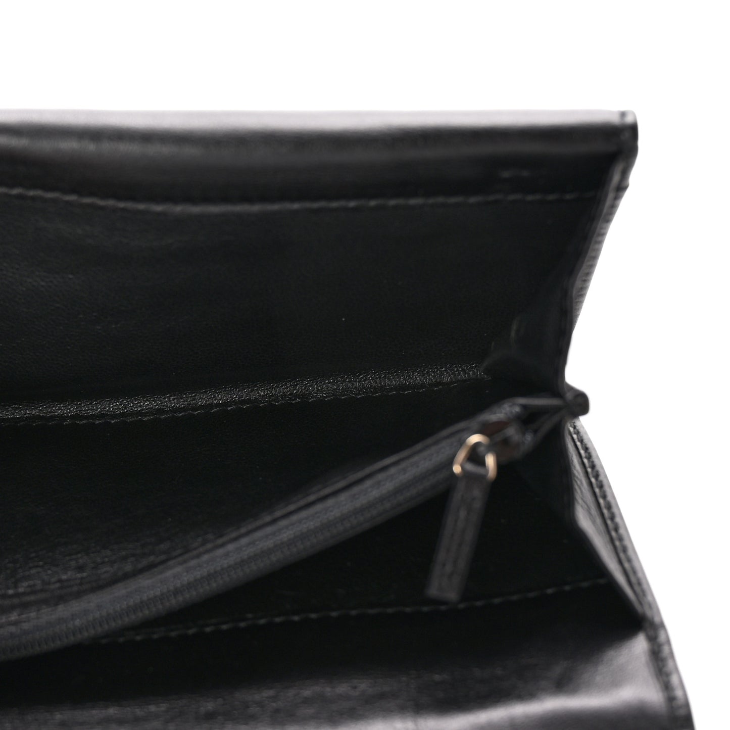 Calfskin Britt Continental Wallet Black