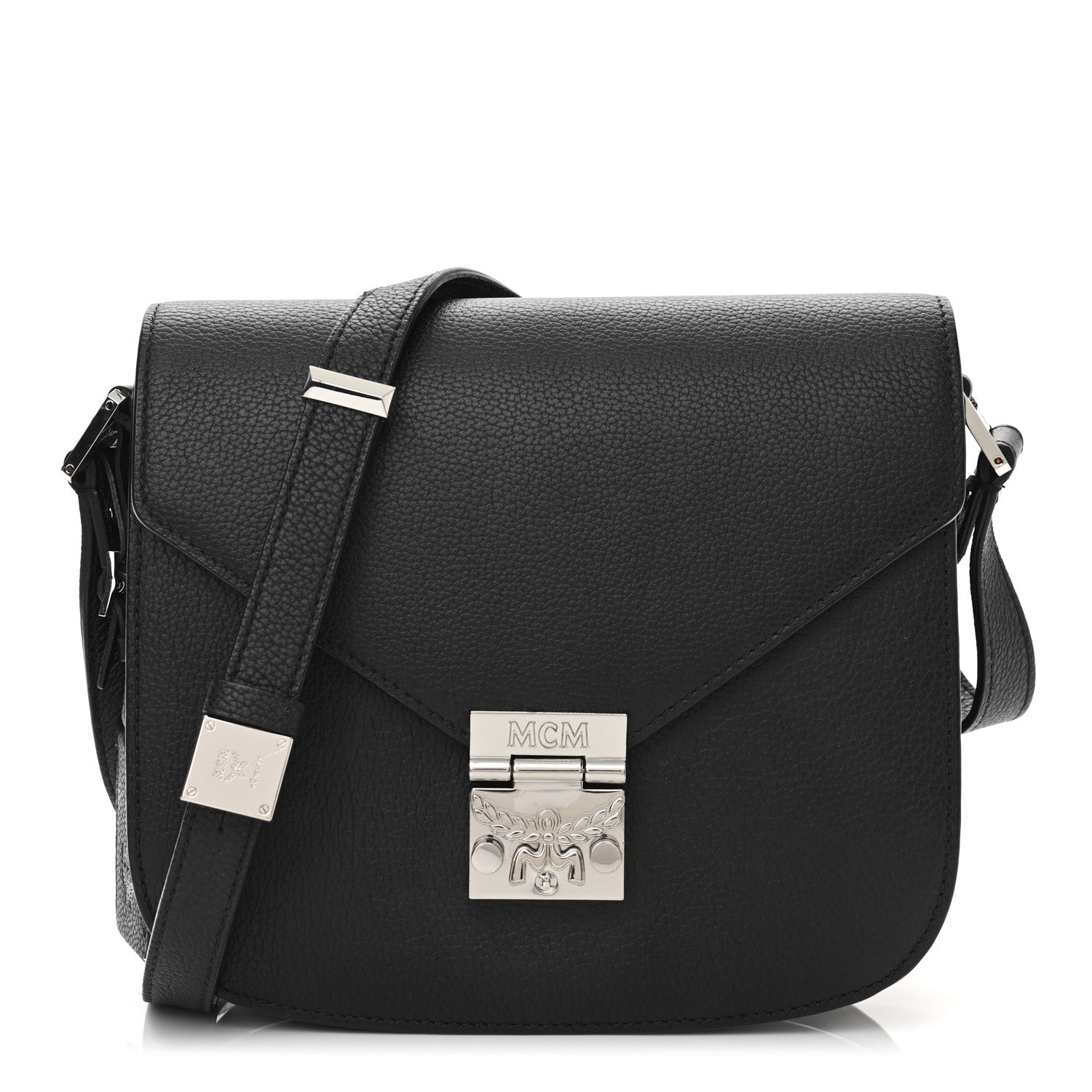 MCM Grained Calfskin Patricia Park Avenue Crossbody Bag Black 1 of 10