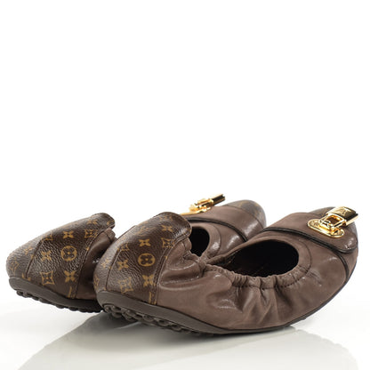 Louis Vuitton Iridescent Calfskin Monogram Lucky Ballerina Flats 35.5 Brown 4 of 8