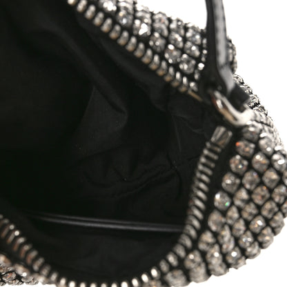 Alexander Wang Mesh Crystal Rhinestone Mini Heiress Pouch Black Silver 5 of 10