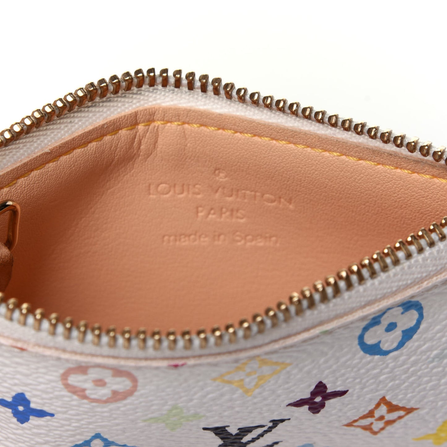 Monogram Multicolor Key Pouch White