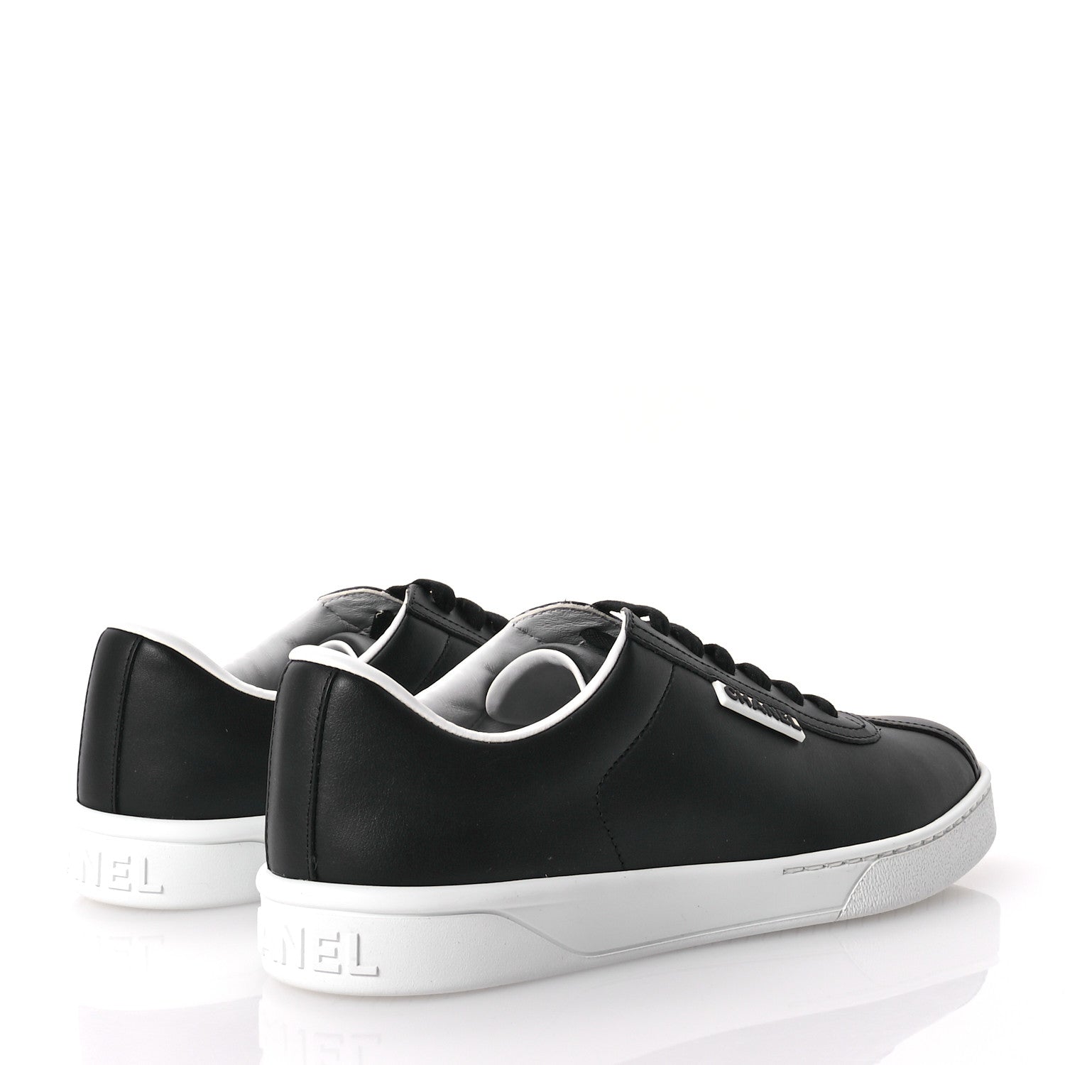 Chanel Calfskin CC Womens Sneakers 38 Black 5 of 8