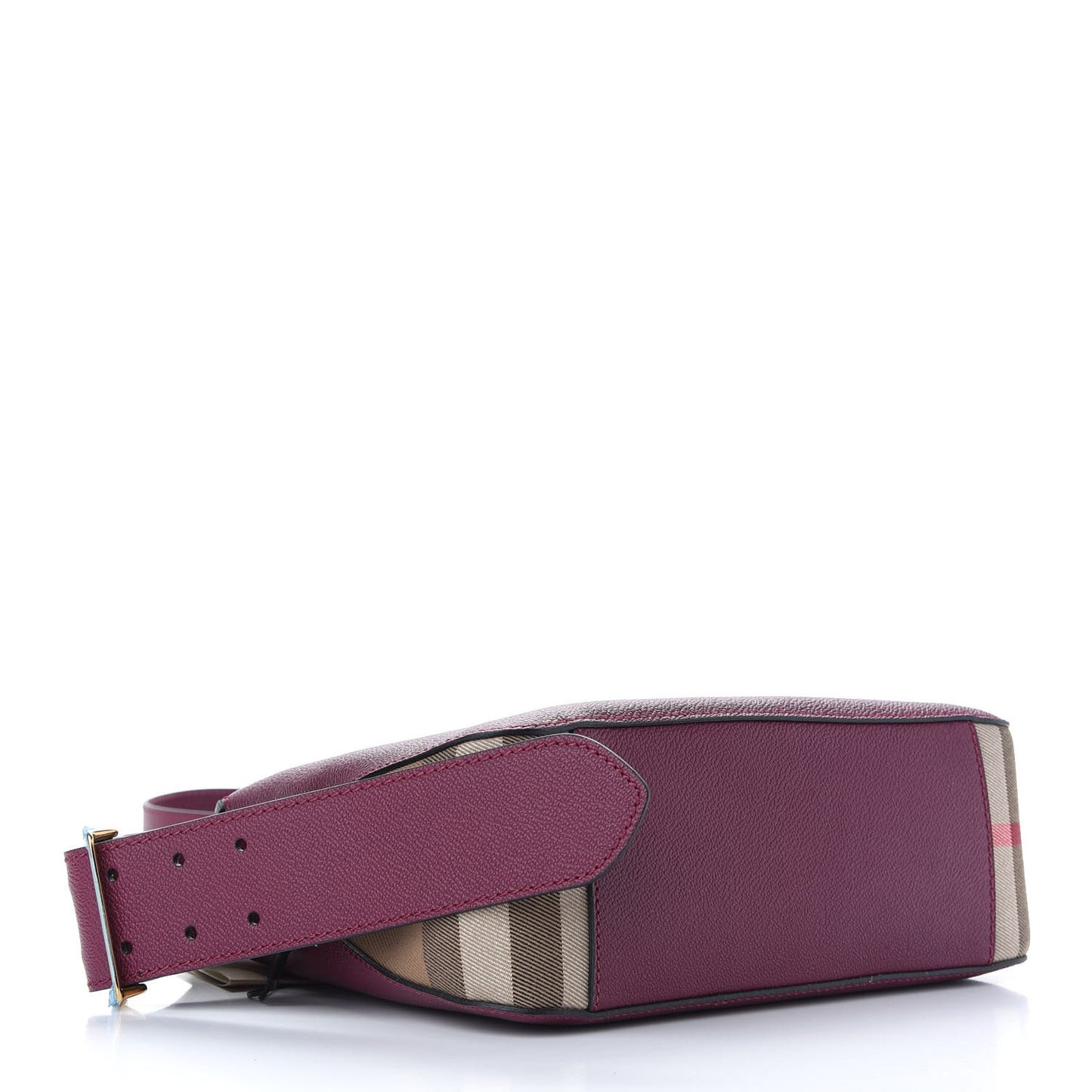 Soft Grain Calfskin House Check Small Helmsley Crossbody Dark Plum