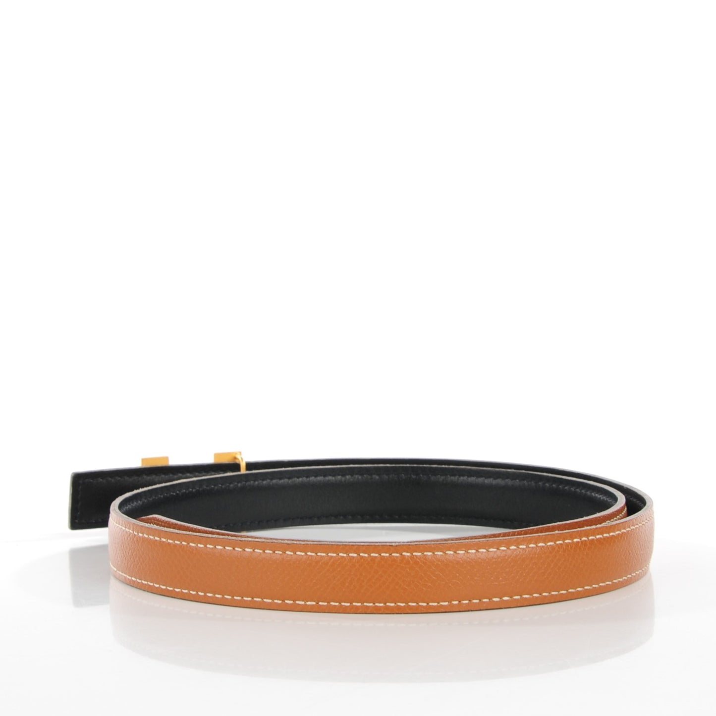 Box Courchevel 18mm H Belt 75 Black Gold