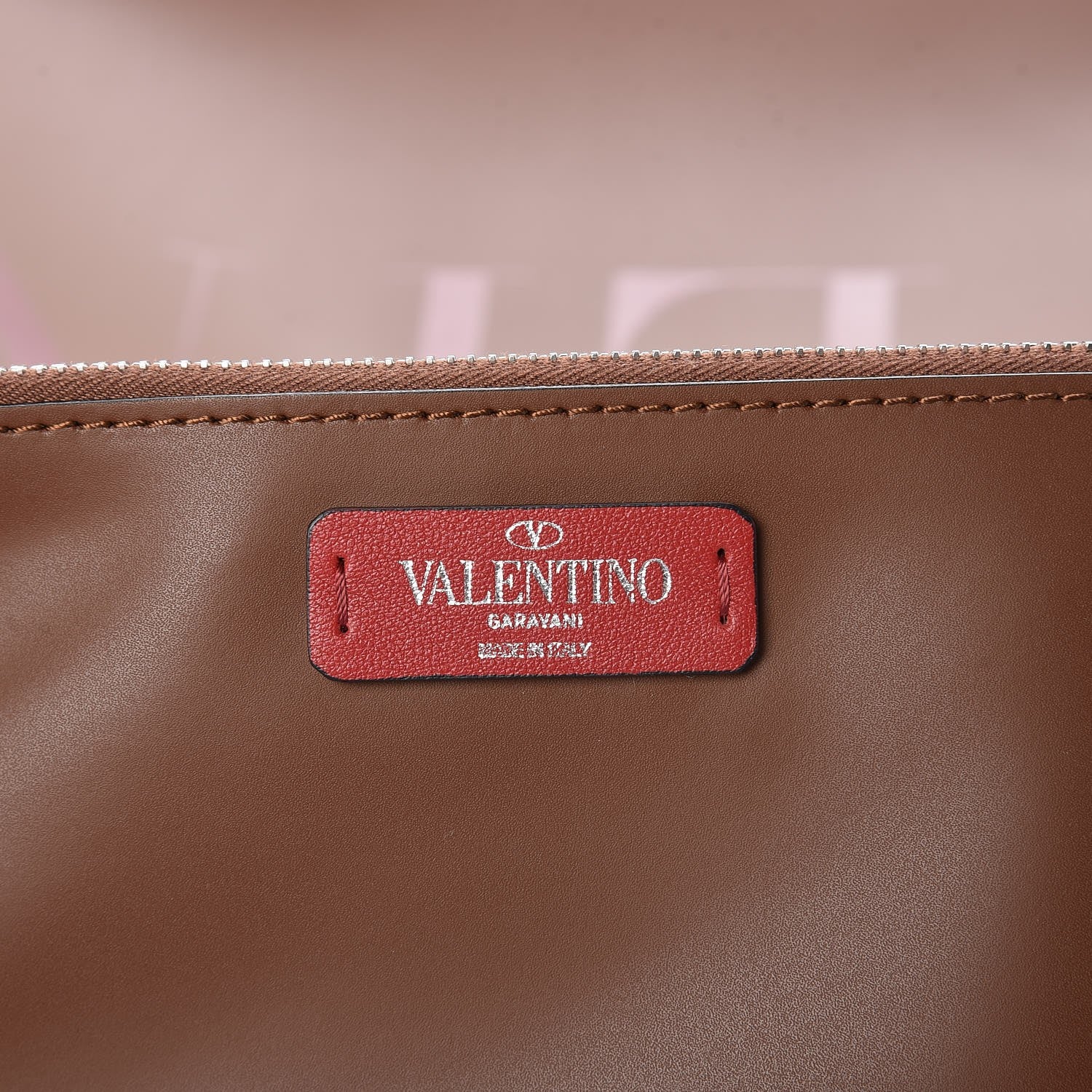 Valentino Garavani Printed Calfskin VLTN Tote Bag Brown 7 of 7