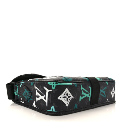 Louis Vuitton Monogram Eclipse LV Graffiti Archy Messenger MM Green Lights 4 of 9