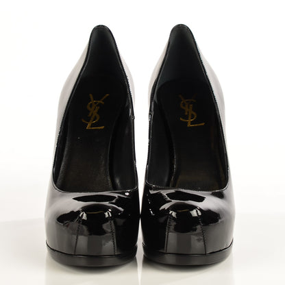 Saint Laurent Vitello Vernice 80 Tribute Pumps 38 Black 2 of 8