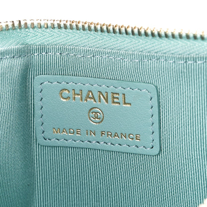 Chanel Caviar Quilted Classic Flat Wallet Pouch Light Blue 6 of 11