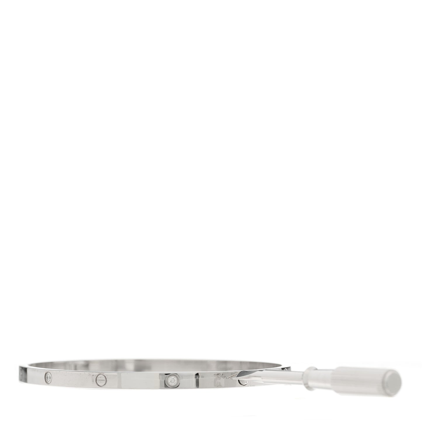 18K White Gold 6 Diamond Small LOVE Bracelet 19