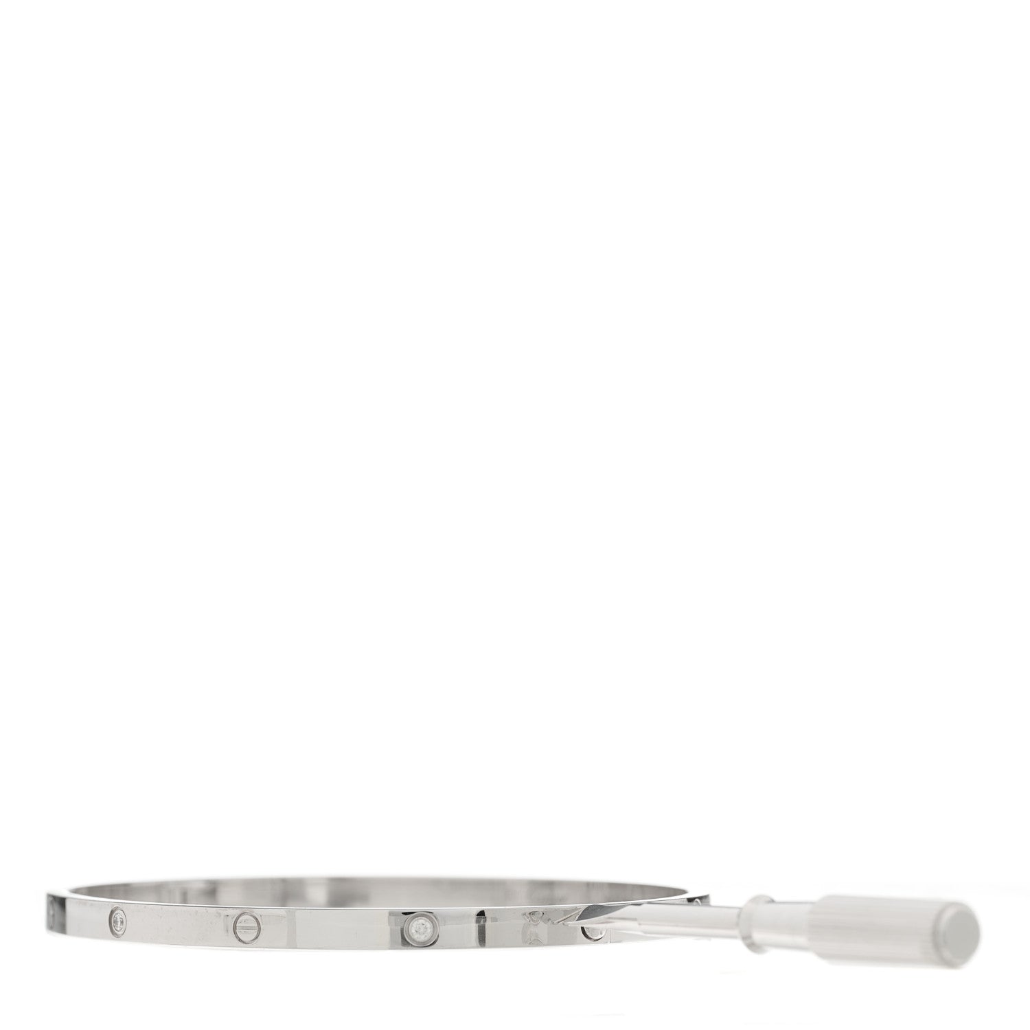 Cartier 18K White Gold 6 Diamond Small LOVE Bracelet 19 7 of 8