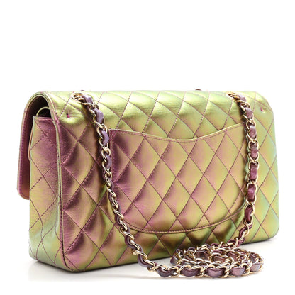 Chanel Iridescent Lambskin Quilted Medium Double Flap Purple 3 of 10