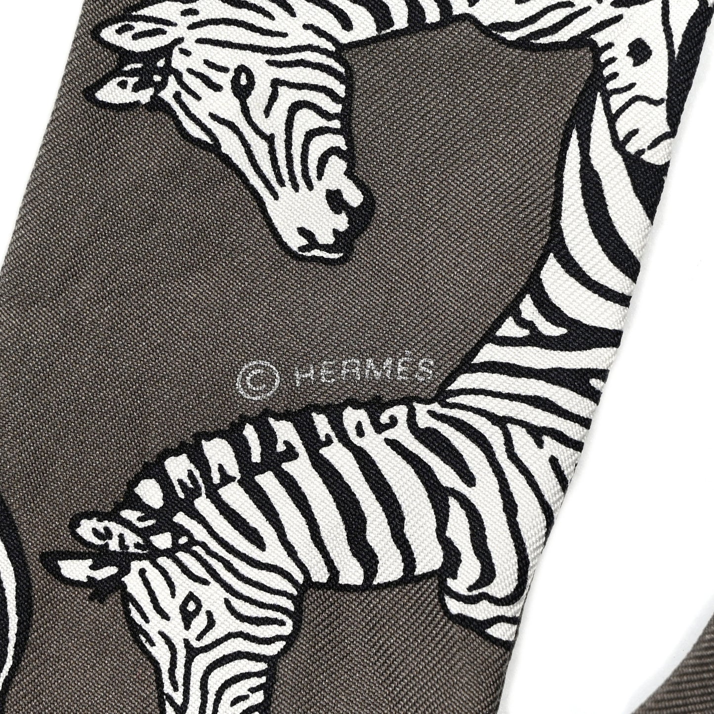 Silk Les Zebres Twilly Gris Taupe Black White